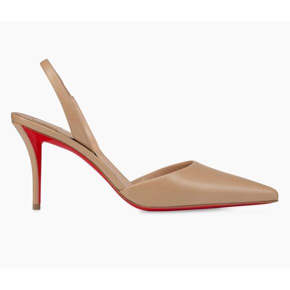 Christian Louboutin Beige Slingback Heels - Picture 2 of 12